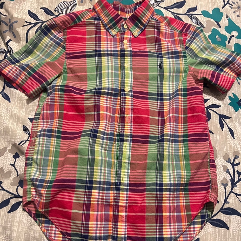 Boy’s Polo by Ralph Lauren Multicolor Plaid Shirt size M (10-12)